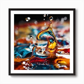 Colorful Liquid Splash Art Print