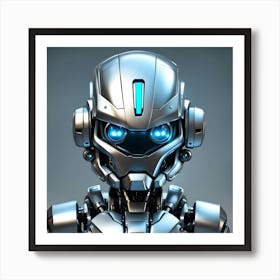 Cute metalic chibi robot  Art Print