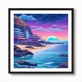 Sunset At The Beach Art Print