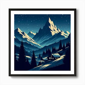 Night In The Mountains Art Print