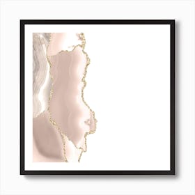 Ivory & Gold Agate Texture 05 Art Print