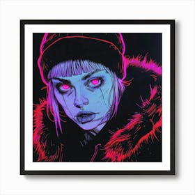 Neon Girl 7 Art Print