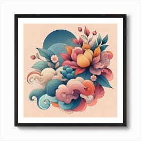 Chinese Floral Painting 1 Art Print