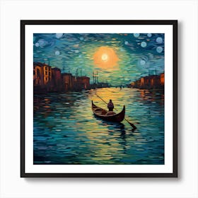 Venice Starry Night Art Print