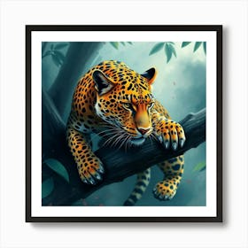 Leopard Wallpaper Art Print