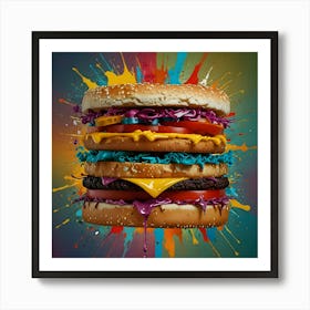 Burger In The Abstract Art Print