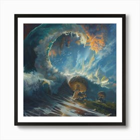 shrooms wave Art Print