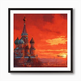 Sunset In Moscow Art Print