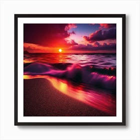 Sunset At The Beach 243 Art Print