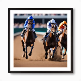 Jockeys Racing In A Race 1 Art Print