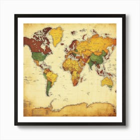 World Map Poster Art Art Print