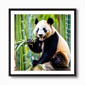 Panda Bear Eating Bamboo 9 Art Print