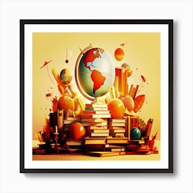 World Of Books, The International Day of Education.the international day school. Art Print