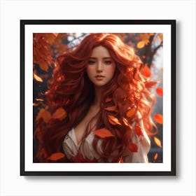 Absolute Reality V16 Girl With Super Long Hair Hair Becoming A 1 Art Print