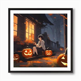 Halloween Pumpkins Art Print