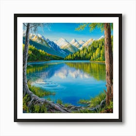 Lake In The Mountains 9 Art Print