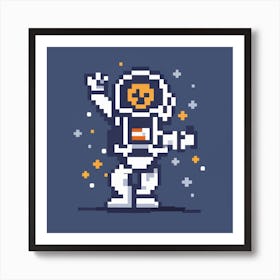 Pixel Art Spaceman Poster Art Print