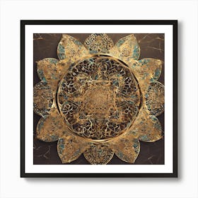 Golden Lotus Art Print