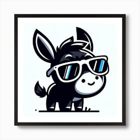 Donkey With Sunglasses Art Print