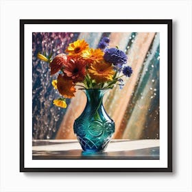 Flowers In A Blue Vase 1 Art Print