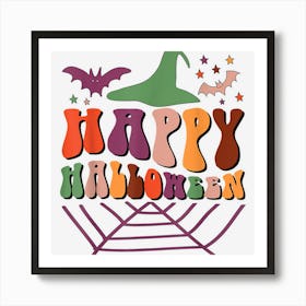 Groovy Happy Halloween For Men And Women Pumpkin Halloween Art Print