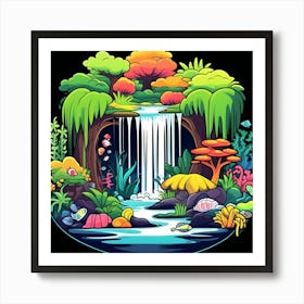 Waterfall In The Jungle Art Print