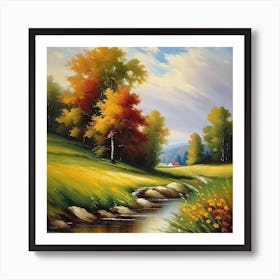 Autumn Landscape Painting 23 Art Print
