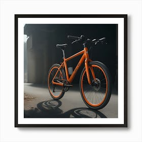 Orange Bicycle 1 Art Print