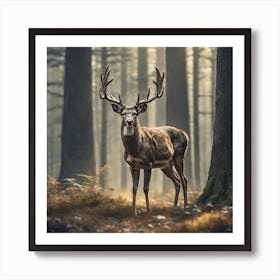 Deer In The Forest 200 Art Print