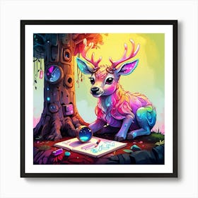 Deer Art 1 Affiche