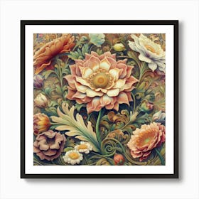 Russian Flower Painting Art Print