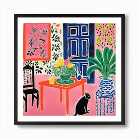 Cat In The Living Room Art Print