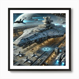 Lunar Horizon Carrier Ship Converted Art Print