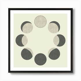 Moon phases 6 Art Print