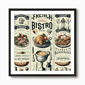 French Bistro Menu 1 Art Print