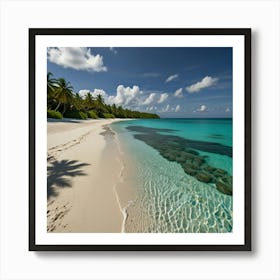 A Tropical Island With White Sandy Beaches, Turquoise Waters, And Lush Vegetation 2 Art Print