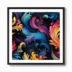 Abstract Floral Pattern 1 Art Print