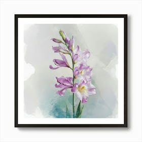 Watercolor Of Purple Flowers Art Print