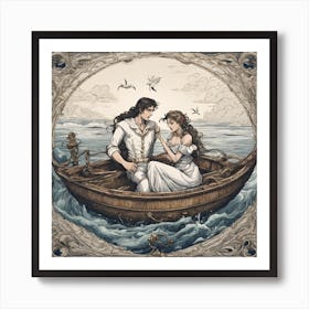 Couple In A Boat Art Print