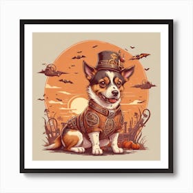 Steampunk Corgi 1 Art Print