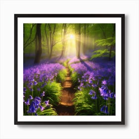 Bluebells In The Forest 1 Art Print