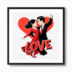 Love Couple Dance Art Print