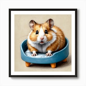 Hamster In Bed Art Print