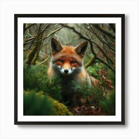 Fox In The Woods Art Print