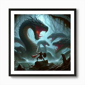 Dragons In The Forest 4 Art Print