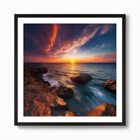 Sunset Over The Ocean 236 Art Print