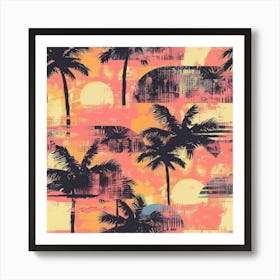 Grunge Palms (9) Art Print