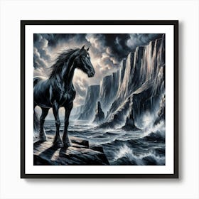 Black Horse Art Print