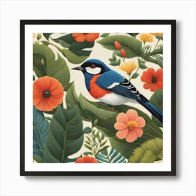 Bird In The Garden Art Print