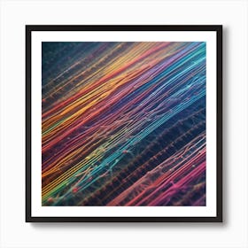 Abstract Background With Colorful Lines Art Print